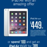 iPad Air 16GB $399 with $100 Purchase @ Big W