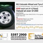 Bridgestone Dueler Tyres (B245/70 R16 111S) and Rims $299 Set of 4 - Surfers City Holden Qld