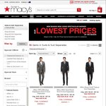 Men's Suit Clearance + Extra 15% off Using Coupon Code @ Macys