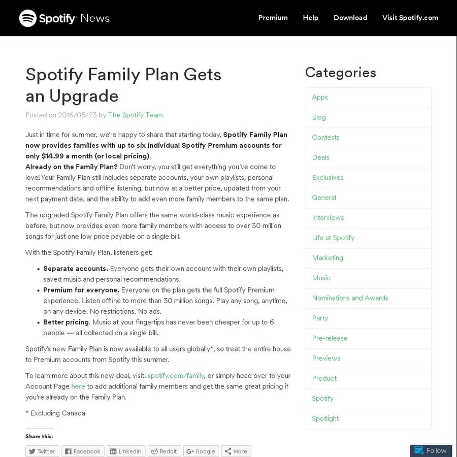 spotify family plan deals
