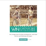 Win 2x Vintage Classic Plus Bikes (Worth $290 Each) @ Reid Cycles