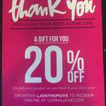 20% off @ Lorna Jane (Online and in Store)