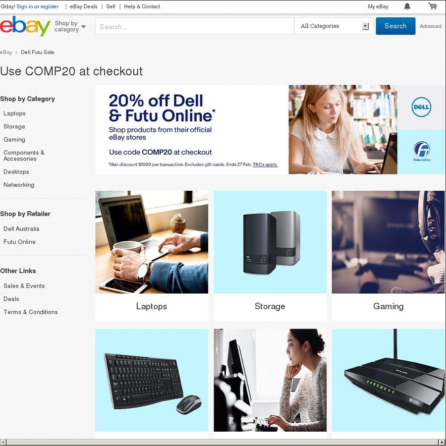 20% off Dell & Futu Online @ eBay