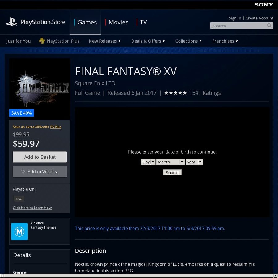 playstation store final fantasy