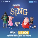 Win a $1,000 EFTPOS Gift Card & 'Sing' DVD or 1 of 5 'Sing' Prize Packs Worth $116.79 from Universal Sony Pictures