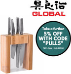 Global Teikoku 5 Piece Knife Block Set Japanese Knives $193.54 Delivered @ eBay Value Village