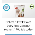 1 Free Coles Dairy Free Coconut Yoghurt 170g Tub Coles (Flybuys Members)