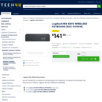 Logitech MX Keys Wireless Keyboard $141.15 + Delivery (No Pickup) @ Tech4u