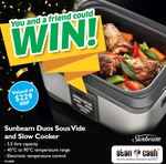 Win 1 of 2 Sunbeam Duos Sous Vide and Slow Cookers Worth $229 from Stan Cash