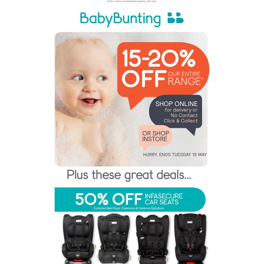 Baby bunting outlet car seat sale