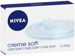 NIVEA Crème Soft Soap Bar, 2x 100g $1.69 @ Chemist Warehouse