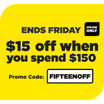 $15 off $150+ Order & Free Standard Delivery or C&C @ Liquorland (Online Only)