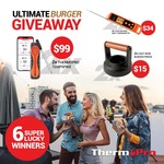 Win 1 of 4 ThermoPro Cooking Thermometers or 1 of 2 Cast Iron Burger Presses from ThermoPro