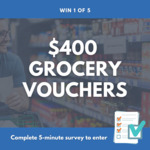 Win 1 of 5 $400 Grocery Gift Cards from Adviser Ratings