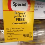 Buy 3 Old El Paso Food Products, Get The Cheapest One Free @ Coles