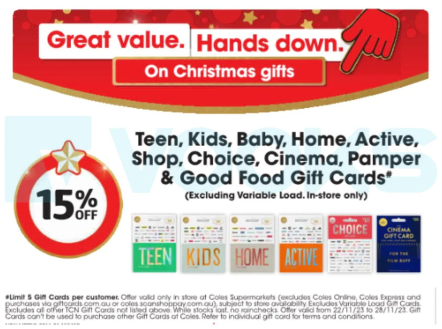 15% off $20 Apple Gift Cards (Excludes Variable Load, Max 5 Per Customer) @  Coles : r/OzBargain