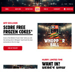 Free Medium Frozen Coke/Fanta (Daily) by Playing Whopper Ball Game @ Hungry Jack's via App