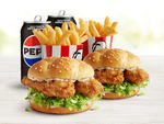 $11 Double Tender Burger Combo for Two Pickup @ KFC (Online or App Order)