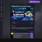 Win US$1,000 Cash from FreeZ3KiLLzTV + Vast.gg