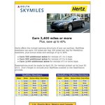 Earn up to 2,000 Bonus Delta Skymiles with Hertz Car Hire Worldwide