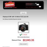 Olympus E-M1 with 12-40mm Pro Kit $1743.35 after $300 Cash Back @ Discount Cameras