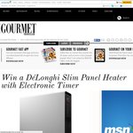 Win 1 of 4 DéLonghi Slim Panel Heaters with Electronic Timer Worth $449ea from Gourmet Traveller