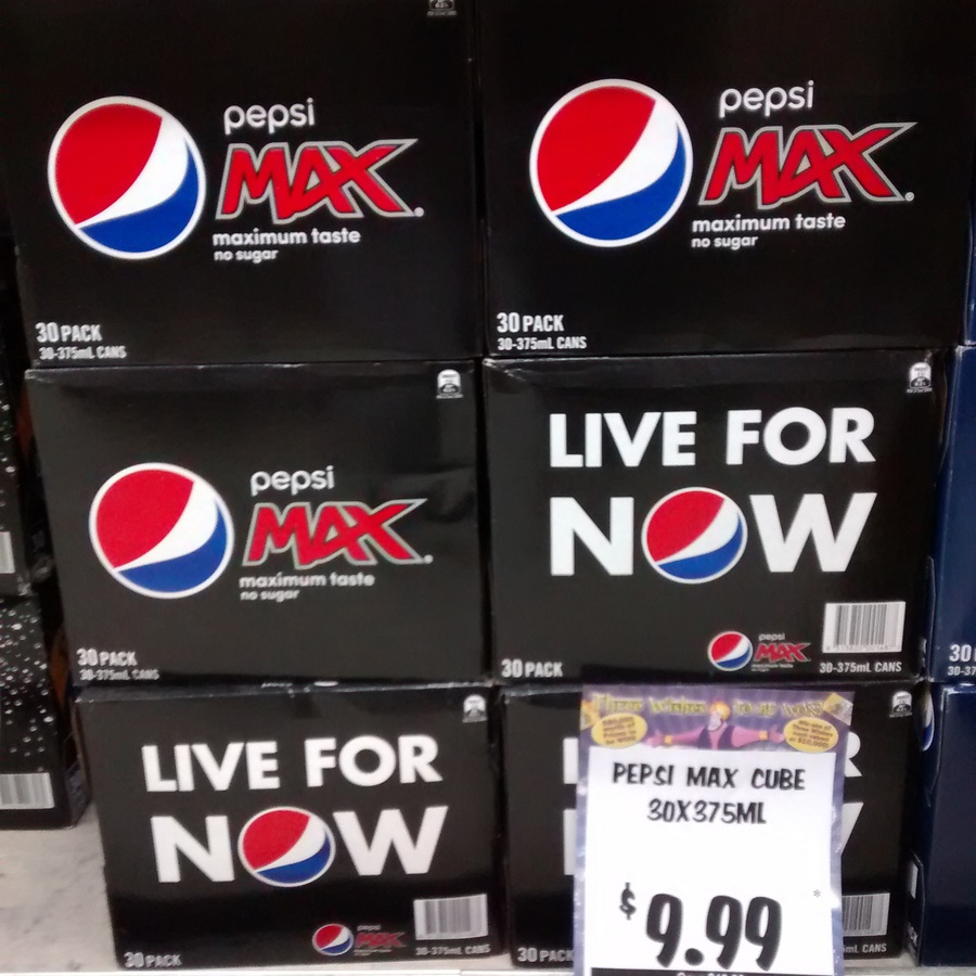 30 Pack Pepsi Max Pepsi Max 30 Can Pack for $9.99 Ritchies IGA (just Crows Nest NSW
