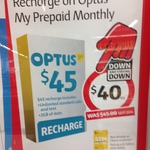 $40 for a $45 Optus Prepaid Recharge at Coles & Coles Express