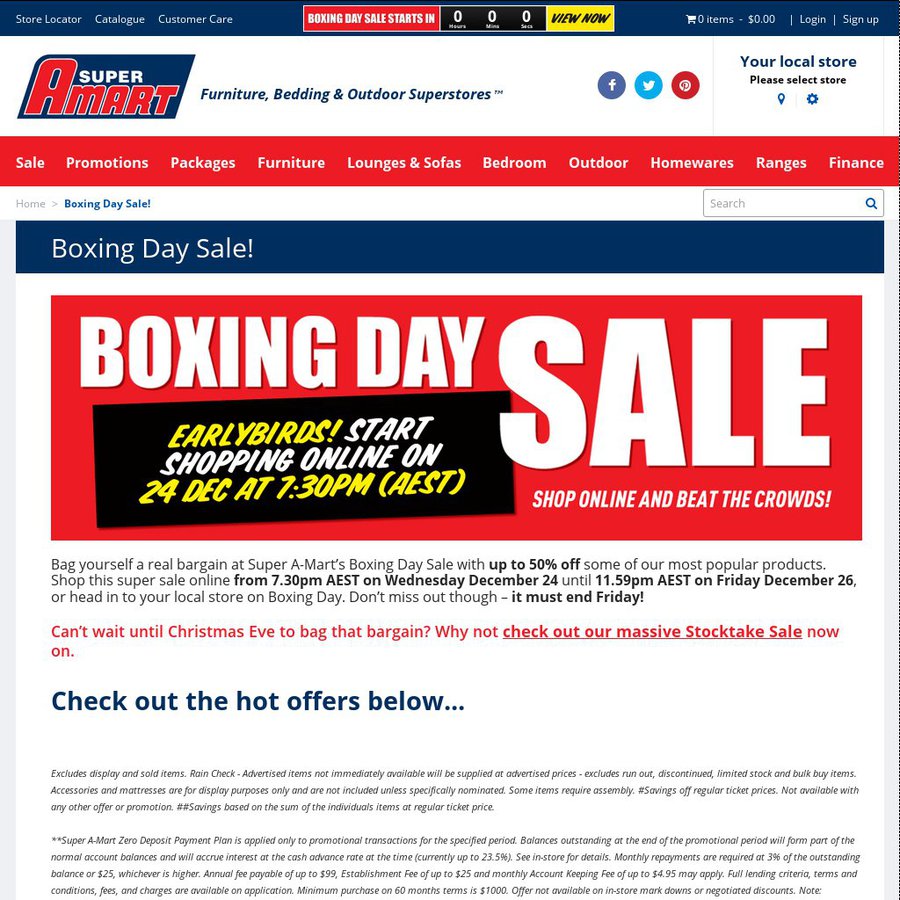 Anaconda Boxing Day Sale 2022 Super Amart: Boxing Day Sale - up to 50% off (Started Online) - OzBargain