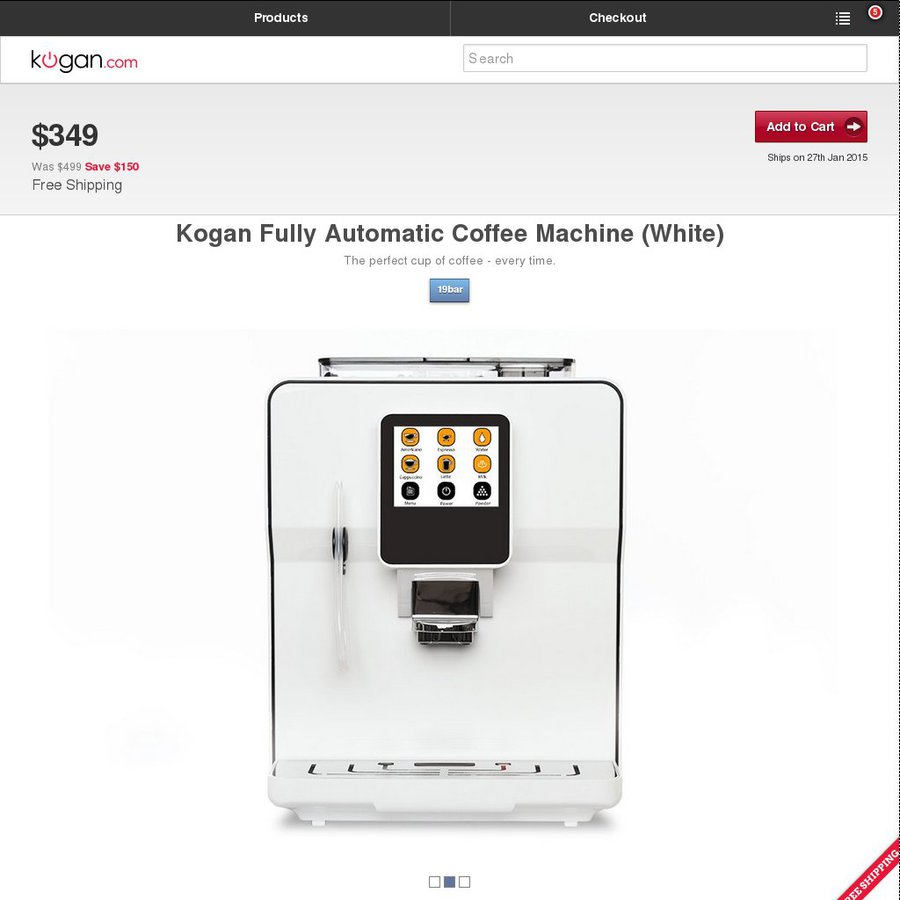 Kogan Fully Automatic Coffee Machine 349. Free shipping OzBargain