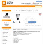 Verbatim 8W LED GU10 Lamps 2700K Warm White, $8.97 @ Lighting Matters