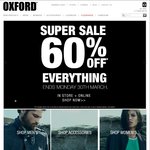 Oxford 60% off Original Prices on All Items