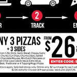3 Pizzas + 3 Sides Pickup $26.95 @ Domino's Pizza