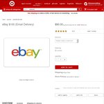 $100 USD eBay Gift Card for $90 USD (~$125 AUD) @ Target US