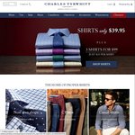 Charles Tyrwhitt’s Business or Casual Shirts. 3 for $99/1 for $39.95/Silk Handmade Tie Offer Price Is $39.95 + $12.95 Delivery