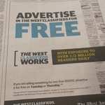 Free to Advertise in The West Australian Classifieds for Items under $5000. Any Sections