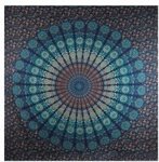 Extra 5% off with Flat 50% off on Dark Blue Peacock Mandala Wall Tapestry - A $24.95 + A $13.95 Shipping @ Rajrang
