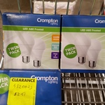 Crompton Lighting LED Twin Pack ES and BC $2.51 at Bunnings Warehouse Stafford QLD