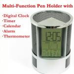 Buy One Get One Free Sales: Stationery Pen Holder W/Clock Calendar Room Temperature $9.95 for 2