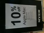 10% off all mac products at Myer excludes ipads