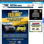 [WA] Receive $500 Cashback on New Toyota Vehicles - West Coast Eagles (AFL) Membership Req