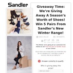 Win Five Pairs of Sandler Shoes from Sandler Shoes