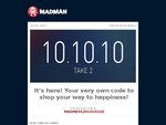 Madman 10.10.10 Sale ($10/Disc or 25% off)