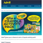 Win 1 of 650 Advil-Crayola Family Activity Packs [Make a Purchase at a Participating Pharmacy and Enter in-Store]
