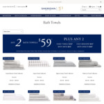 SHERIDAN - Buy Any 2 Bath Towels for $59 (Essentially up to 50% off) / in Store and Online