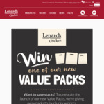 Win 1 of 4 Value Packs from Lenards Chicken