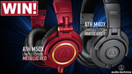 Win 1 of 2 Pairs of Audio-Technica Headphones (Red ATH-M50X $199/Matte Grey ATH-M40X $129) from PC Case Gear