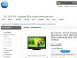 22 LCD TV - 22 Inch (55cm) Full LCD TV DVD Combo with PVR, DVD and USB/SD Only for $295
