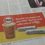 Free Big Yum Small Coffee on Purchase of Selected Newspapers (The Australian / Weekend Australian) @ Coles Express