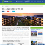 Win a Holiday in Bali for 2 Worth $3,800 from Travel Online